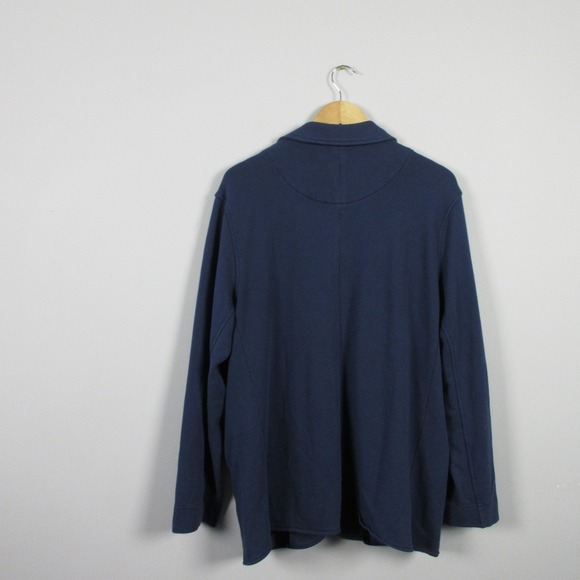 Aerie Knit Blazer Women L Blue Cotton Blend Pockets Casual Everyday Jacket 672 - Picture 2 of 12